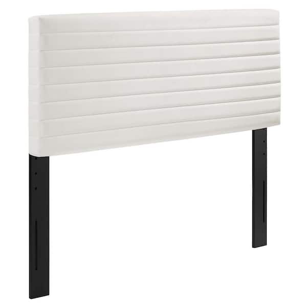 MODWAY Tranquil White Twin Performance Velvet Upholstered Headboard