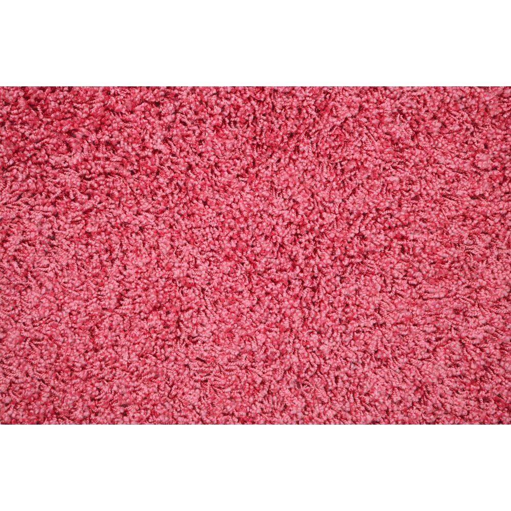Jazz Pink Shaggy Nylon Washable Bath Rug Set