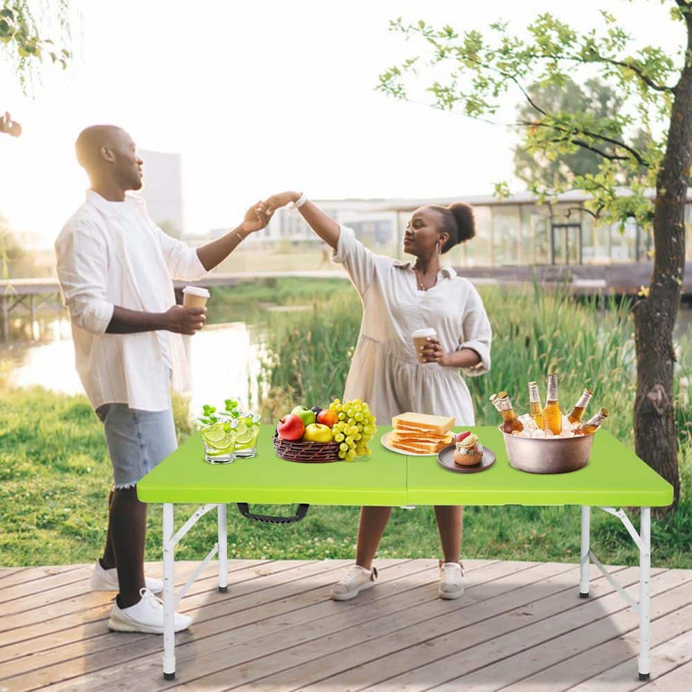 Green Outdoor Portable Folding Foldable Table ZN-2164 - The Home Depot