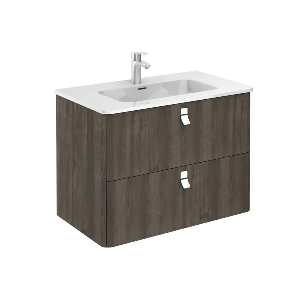 WS Bath Collections Concert 32 in. W x 18 in. D x 23 in. H Bathroom Vanity Unit in Samara Ash with Vanity Top and Basin in White -  CONCERT 80 SA