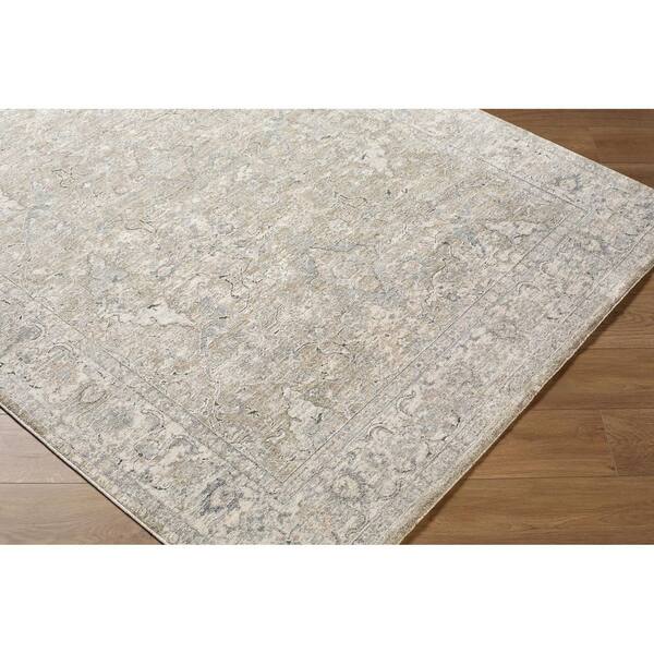 Poetry Slate Traditional Border  2 ft. x 2 ft. Area Rug