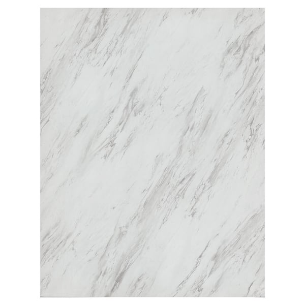 Carrara Marble Tile 4 MIL 12 in. W x 24 in. L Water Protection Peel and Stick Vinyl Tile Flooring (30 sq. ft./case)