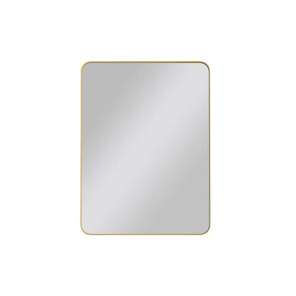 Sarlai 24 in. W x 36 in. H Rectangle Framed Wall Mounted Bathroom Vanity Mirror in Gold Metal