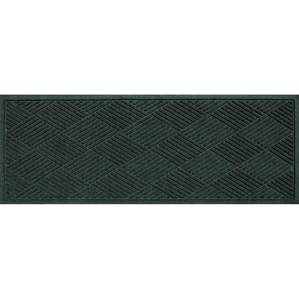 Waterhog Diamonds 35 in. x 100 in. PET Polyester Indoor Outdoor Runner Evergreen