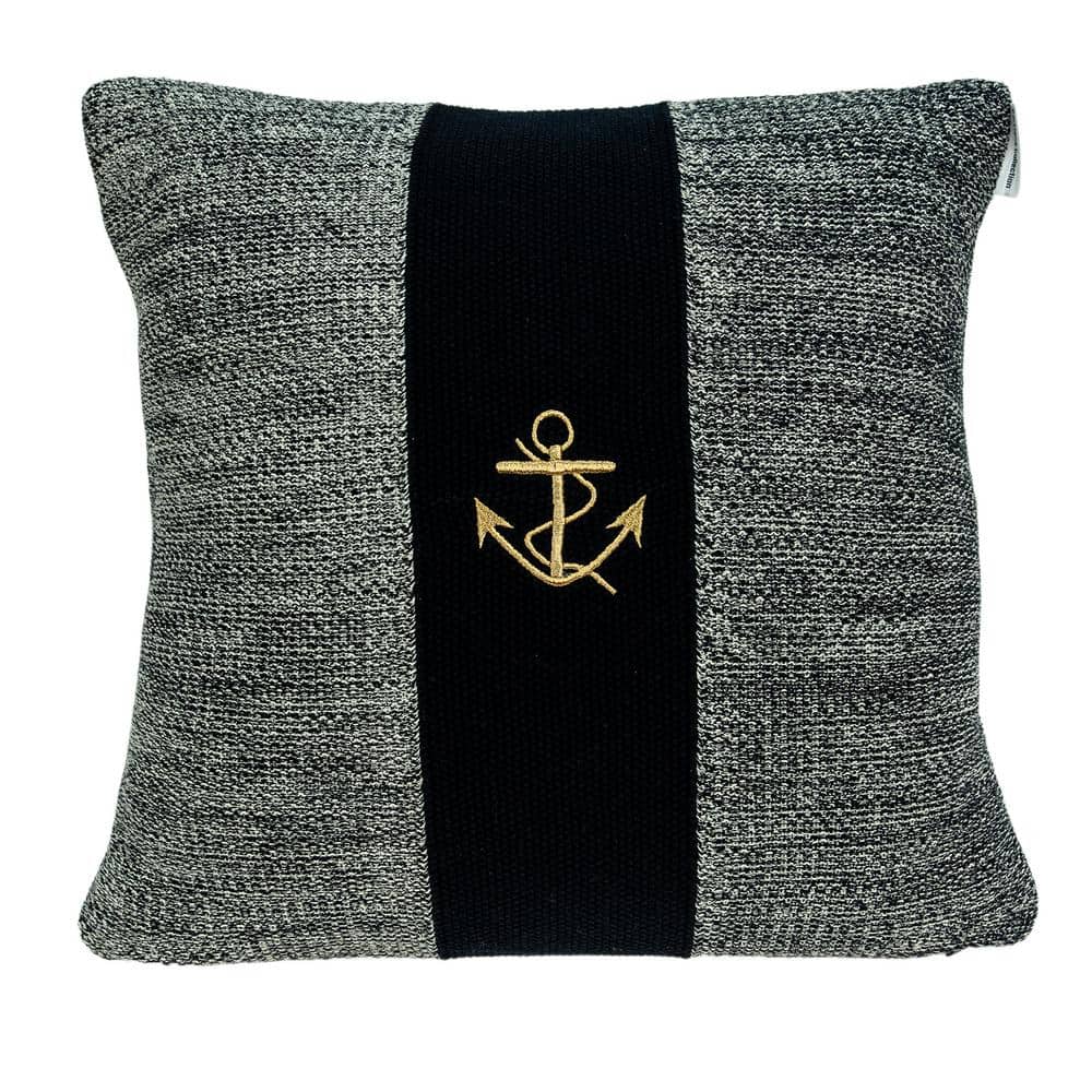 Ahoy Nautical Blue Throw Pillow