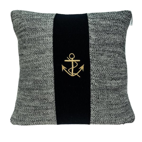 Unbranded Ahoy Nautical Blue Throw Pillow
