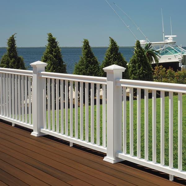 Fiberon CountrySide 5 in. x 5 in. x 45 in. Tranquil White Capped Composite Beveled Post Sleeve