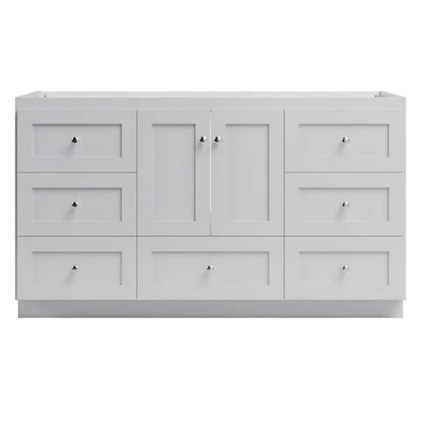 Shaker 60 in. W x 21 in. D x 34.5 in. H Bath Vanity Cabinet without Top in Dewy Morning