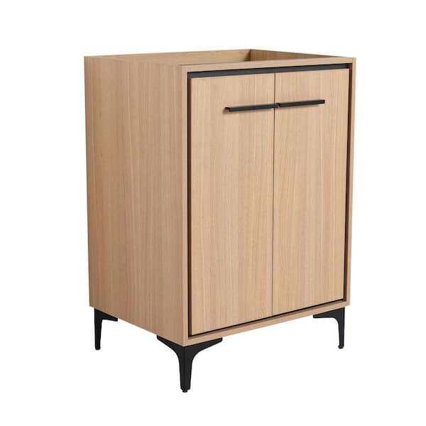 Ashton 23.43 in. W Modern Freestanding Bath Vanity Cabinet without Top in Oak with 2 Soft Closing Doors