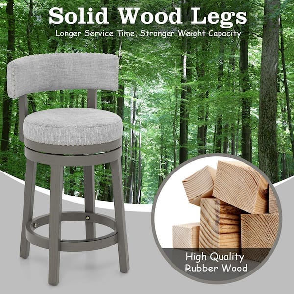 Low back deals wood counter stool