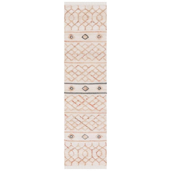 SAFAVIEH Natural Fiber Beige/Ivory 2 ft. x 9 ft. Geometric Woven Runner Rug