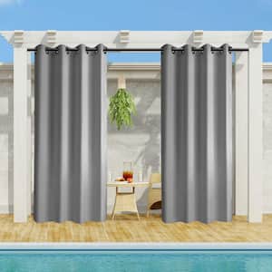Grey Novelty Thermal Grommet Blackout Curtain - 50 in. W x 84 in. L