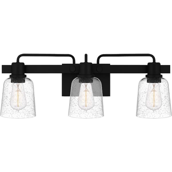 Quoizel Lydia 24 in. 3-Light Matte Black Vanity Light