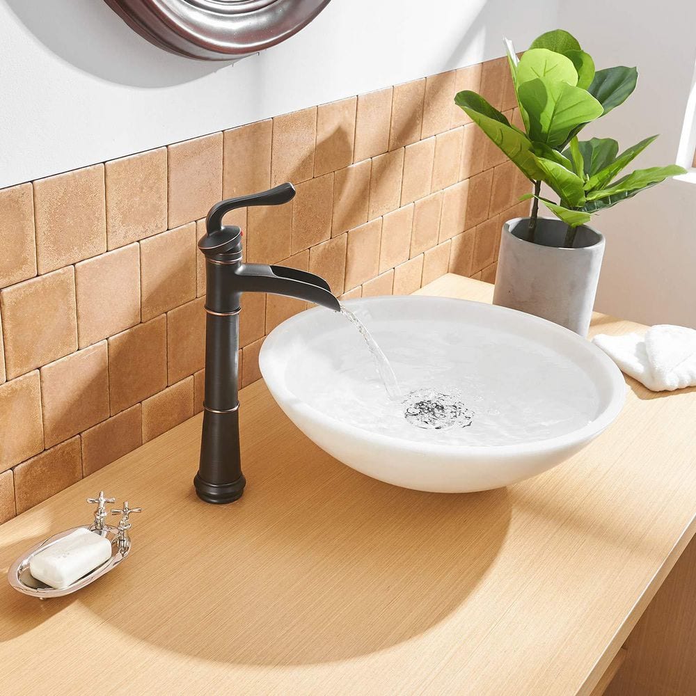 Oil-Rubbed Bronze Single-Handle Waterfall Vessel Faucet