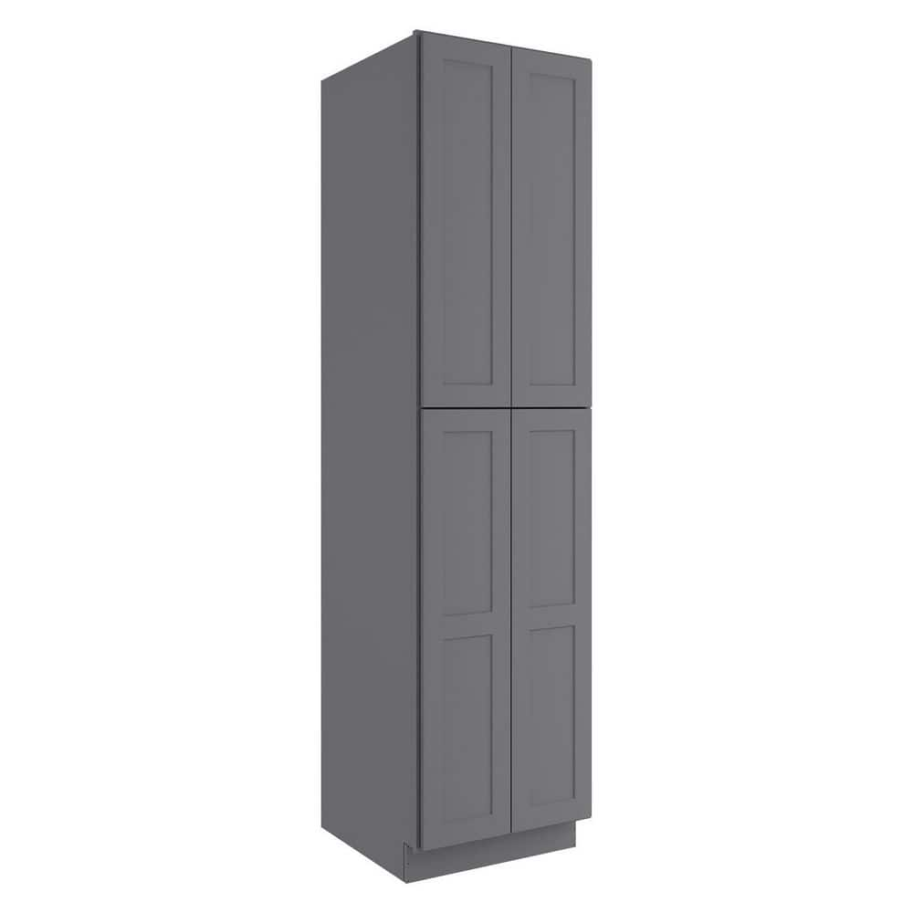 HOMEIBRO 24 In W X 24 In D X 96 In H In Shaker Grey Plywood Ready To   Shaker Gray Homeibro Ready To Assemble Kitchen Cabinets Hd Sg U249624 A 64 1000 