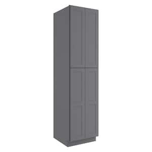 24-in W X 24-in D X 96-in H in Shaker Grey Plywood Ready to Assemble Floor Wall Pantry Kitchen Cabinet