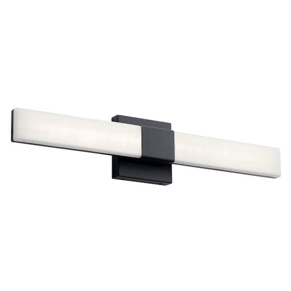 KICHLER Neltev 24 in. Matte Black Integrated LED Contemporary Linear Bathroom Vanity Light Bar