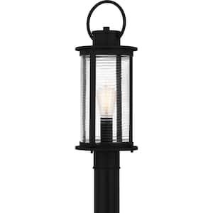 Tilmore 1-Light Matte Black Aluminum Hardwired Outdoor Weather Resistant Post Light with No Bulbs Included