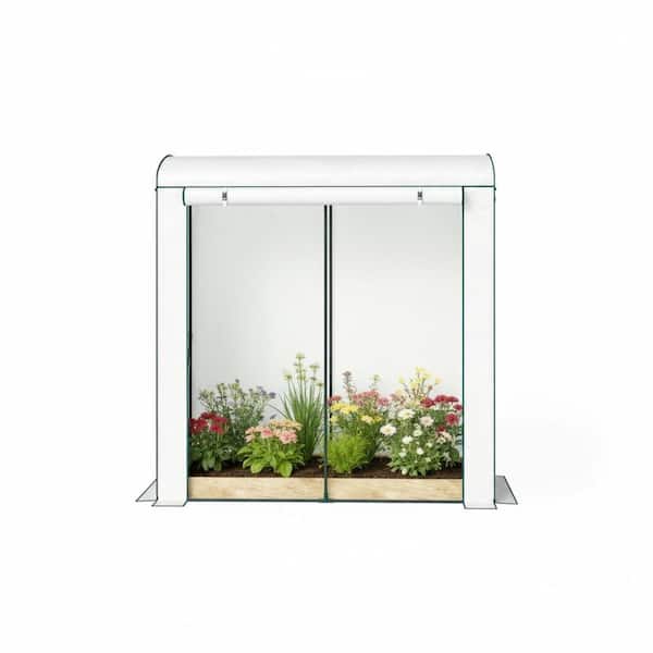 78 in. Tall White Mini Greenhouse, Powder-Coated Steel Frame with