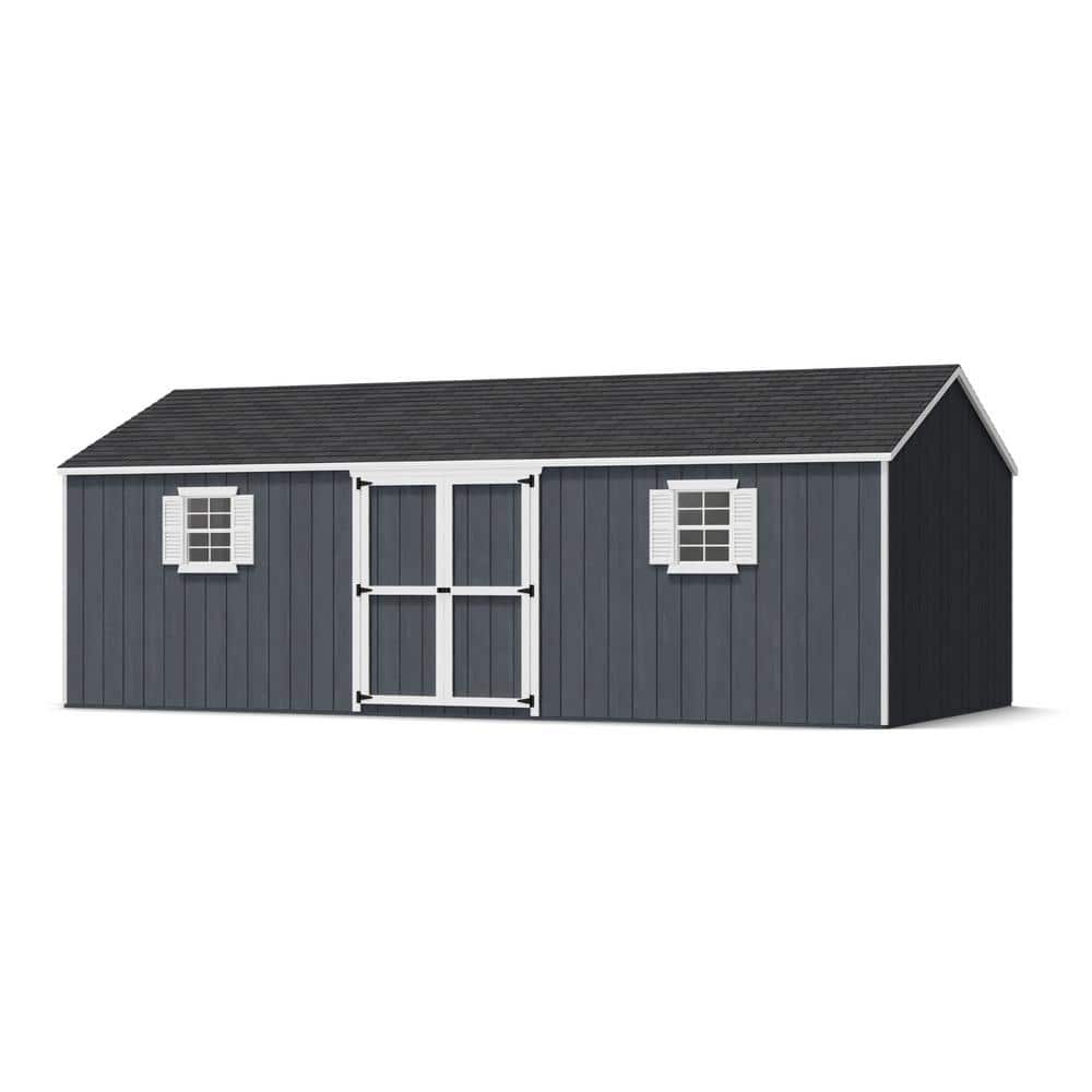 12x24 Dark Gray Wood Gable Storage Shed with Windows