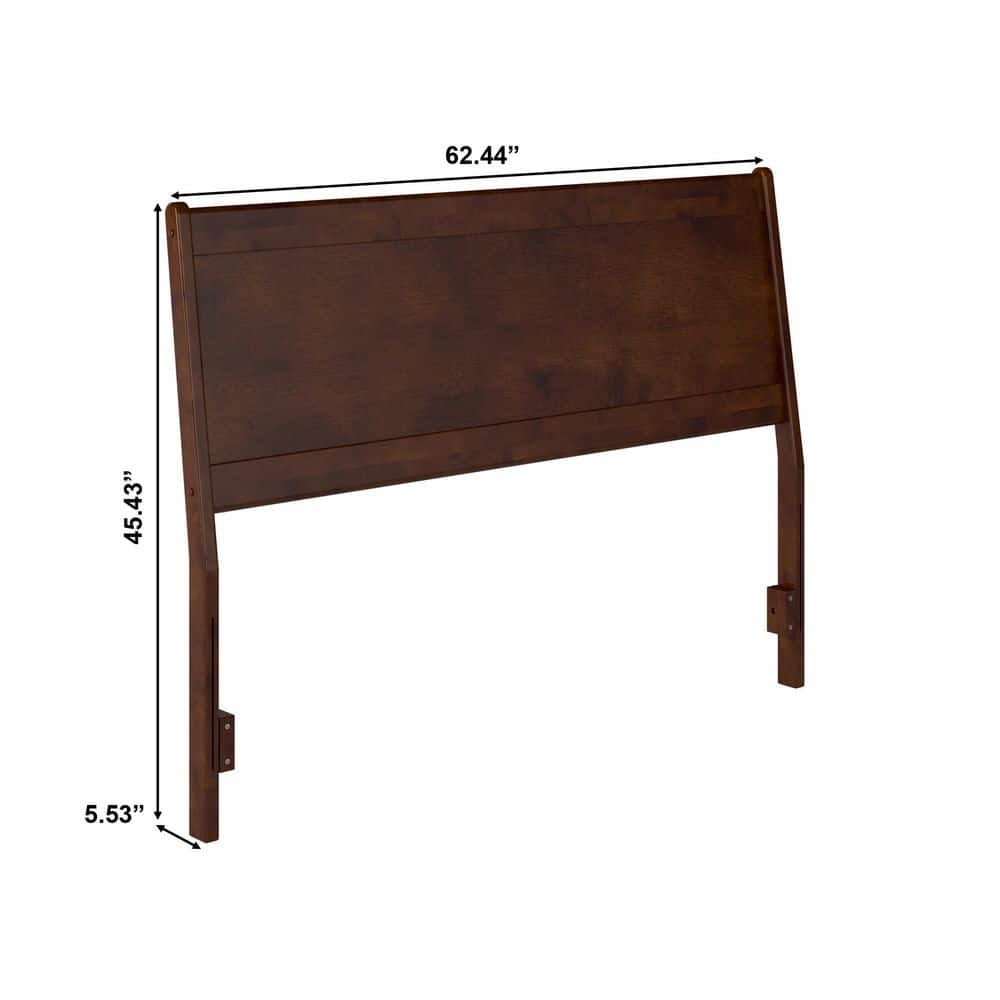 Casanova Queen Walnut Solid Wood Panel Headboard