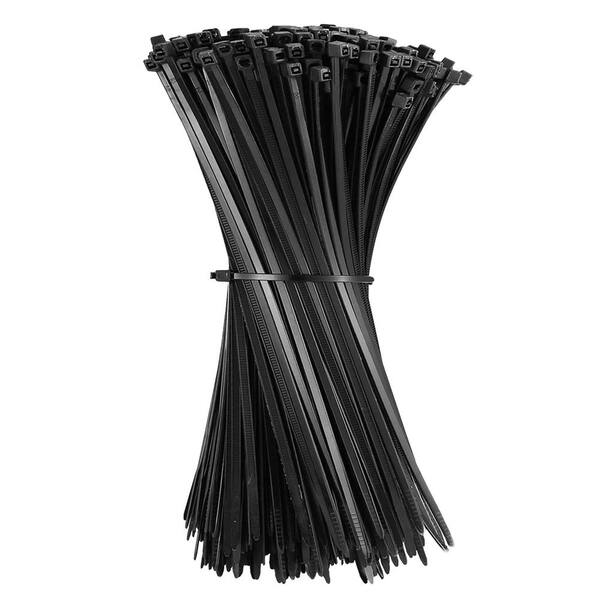 Mounting Hole Zip Cable Ties 8" 50lbs 1000pc UV Black #10 Screw Mount USA Made 