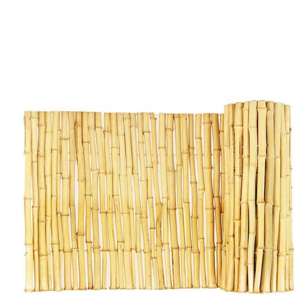 Backyard X-Scapes 1 in. D x 3 ft. H x 8 ft. W Natural Bamboo Fence Decorative Rolled Fencing Panel