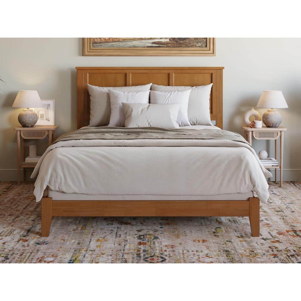 Madison Light Toffee Queen Solid Wood Bed Frame
