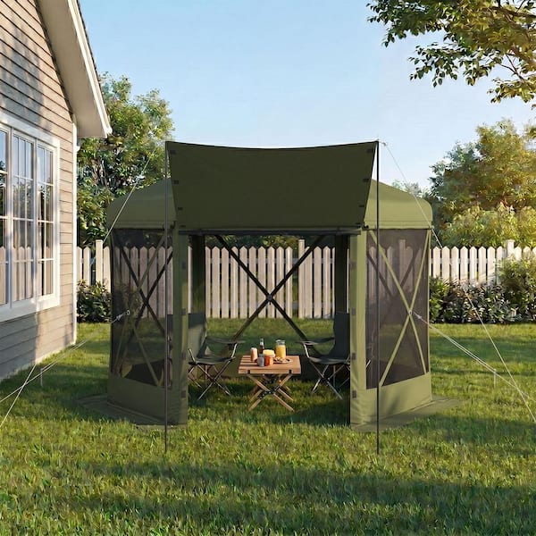 Sizzim 10 ft. x 10 ft. Green Pop-Up Outdoor Canopy Tent with