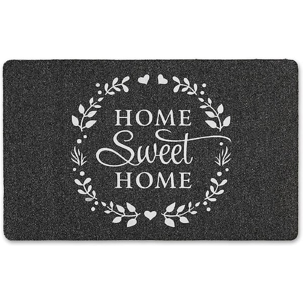 J&V TEXTILES Home Sweet Home 18 in. x 30 in. Outdoor Rubber Door Mat
