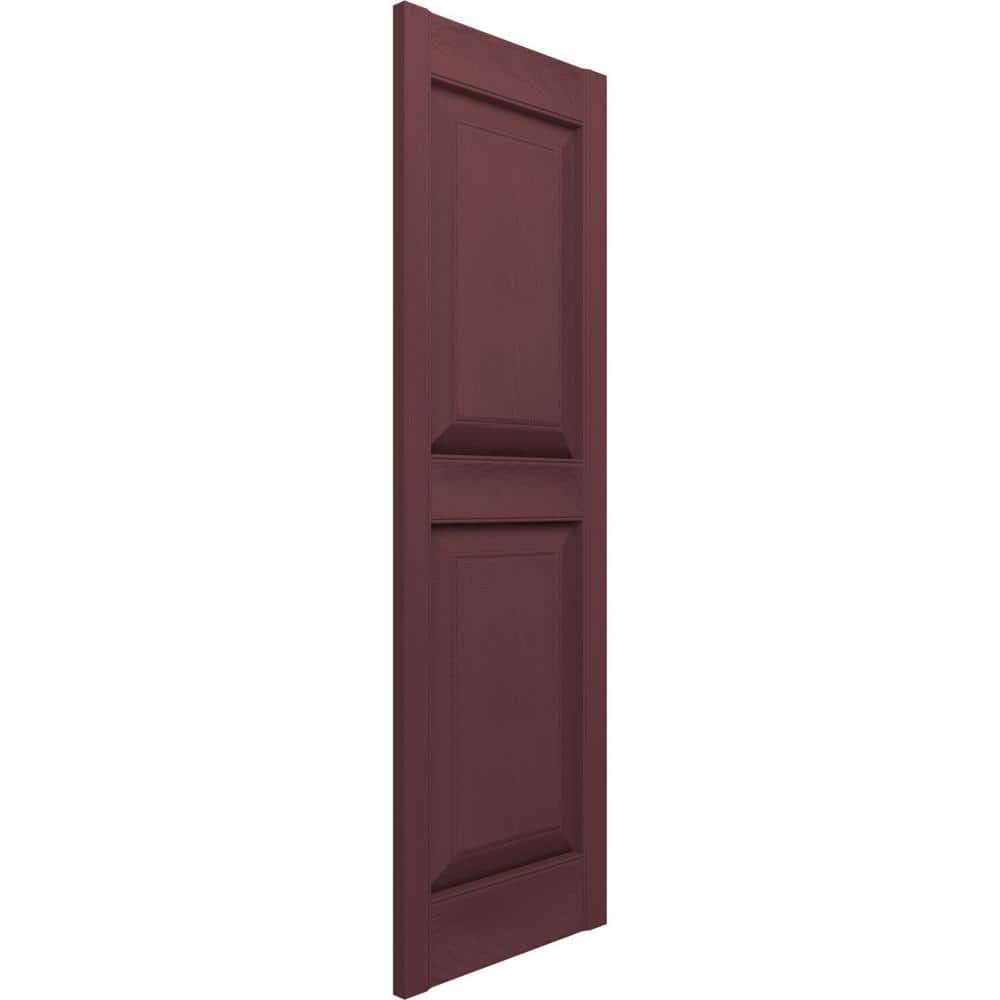 Bordeaux Raised Panel Vinyl Decorative Shutters, 14.75" x 35"