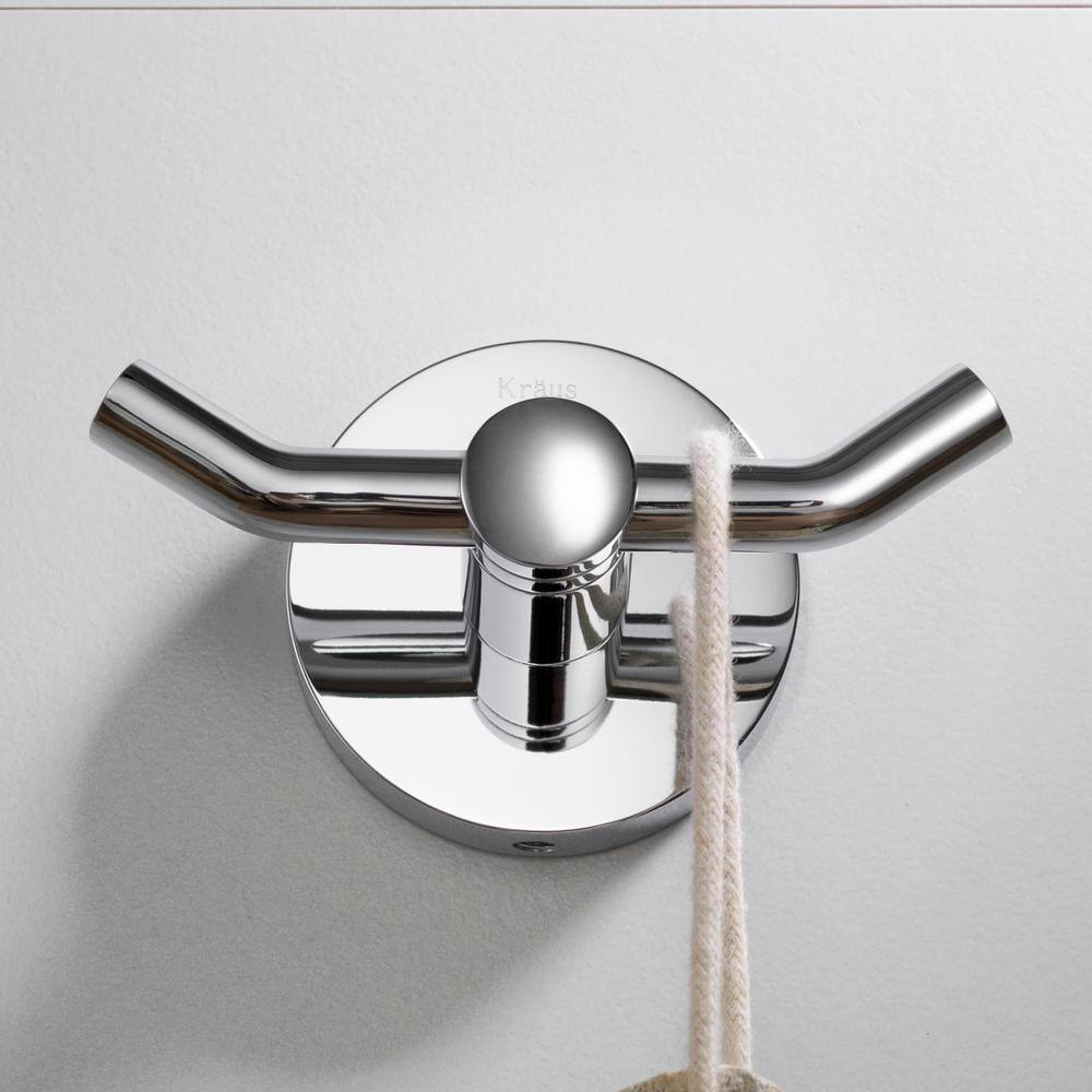 Elie Chrome Double Wall Mounted Robe Hook