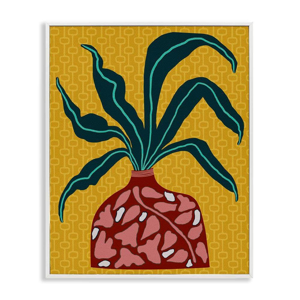 Spider Plant on Yellow by Regina Moore White Framed Nature Giclee Art Print 20 in. x 16 in. price history on PriceWatchPro