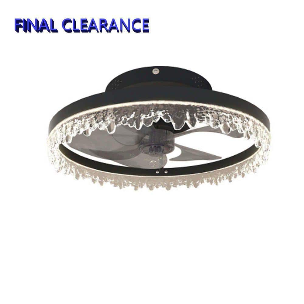 SAO♡ Sunpez 24 in. W Black Ceiling Fan with Remote Control and Light