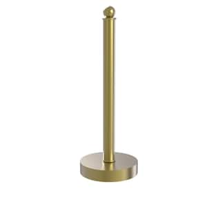 Contemporary Counter Top Kitchen Paper Towel Holder in Satin Brass