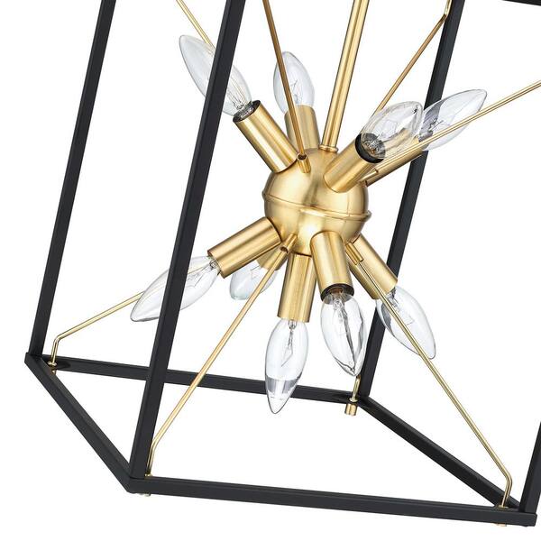 Hukoro Alfa 9-Light 12.2 in. Modern Rectangle Lantern Pendant