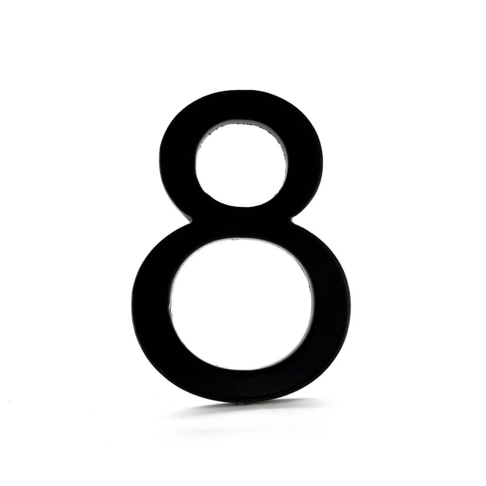 16 Inch Black Aluminum Floating House Number 8