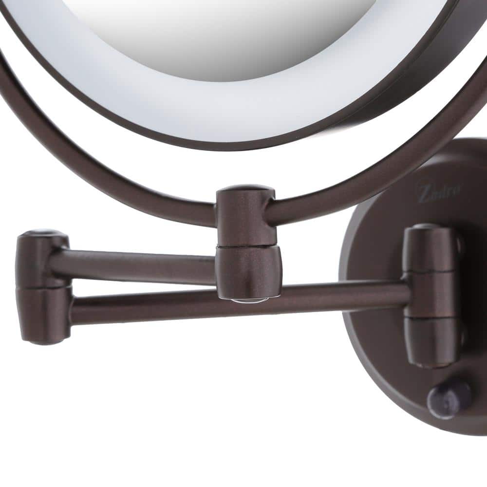 Elegant Oil-Rubbed Bronze LED Wall Mounted Magnifying Mirror