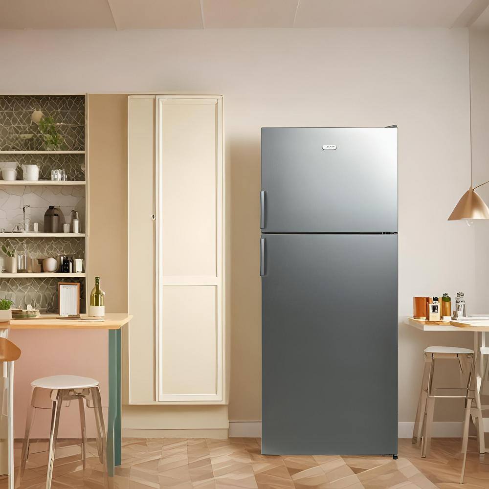 Equator Stainless Steel Energy Star Refrigerator-Freezer with Adjustable Shelves