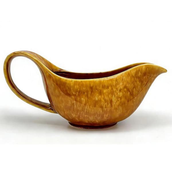 24 oz. Ceramic Gravy Boat with Drip-Proof Spout, Large Handle, Microwave and Dishwasher Safe Sauce Unit