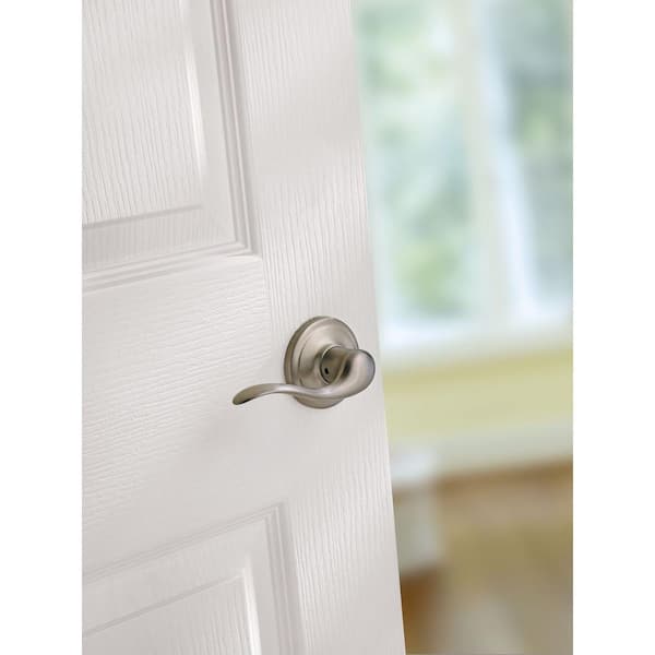 Passage Satin Nickel Lever Handle Door Lock Knob Closet Hallway Brushed 838dc for sale online