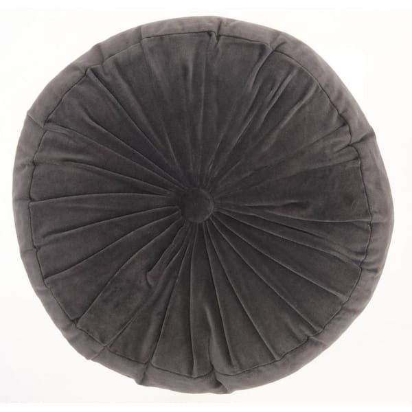 Dark Gray Solid Polyester 16 in. x 16 in. Throw Pillow