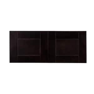 Anchester Assembled 33 in. x 12 in. x 12 in. Wall Cabinet with 2 Doors No Shelf in Dark Espresso