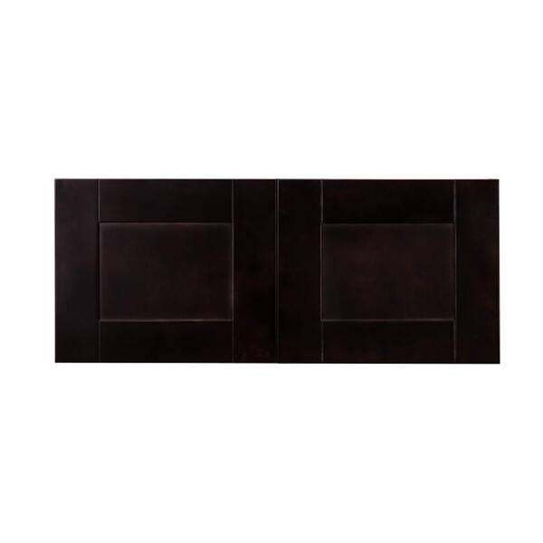 LIFEART CABINETRY Anchester Assembled 36 in. x 12 in. x 12 in. Wall Cabinet with 2 Doors No Shelf in Dark Espresso