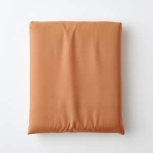 Company Cotton Terracotta Solid 300-Thread Count Cotton Percale Full Fitted Sheet