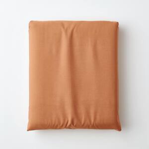 Company Cotton Terracotta Solid 300-Thread Count Cotton Percale Queen Fitted Sheet
