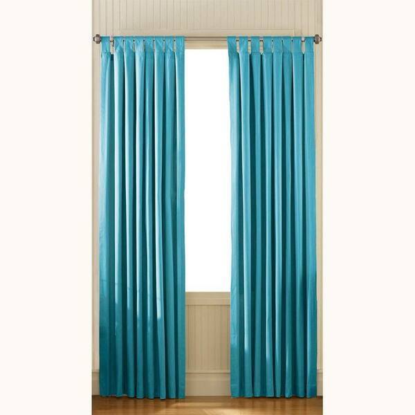 Curtainworks Semi-Opaque Teal Cotton Canvas Tab Top Panel - 54 in. W x 84 in. L