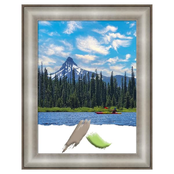 Amanti Art Imperial Silver Picture Frame Opening Size 18 x 24 in.