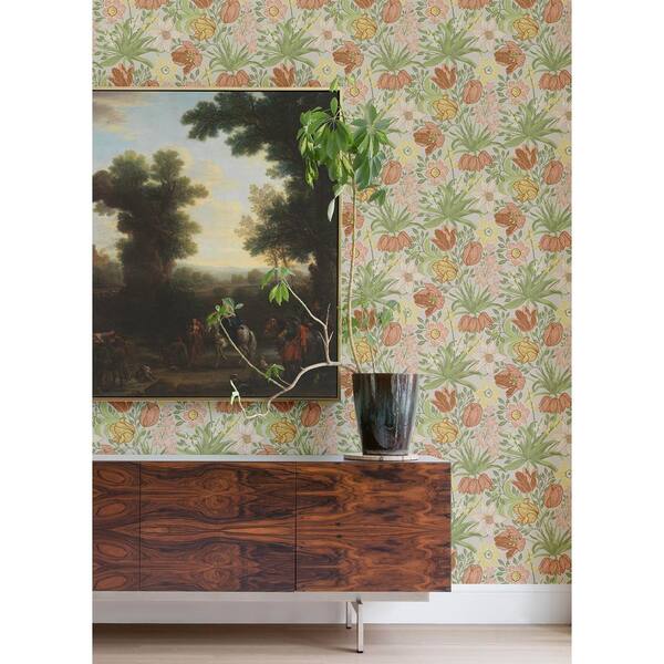 A-Street Prints Cecilia Green Tulip and Daffodil Wallpaper Sample  4143-34028SAM - The Home Depot