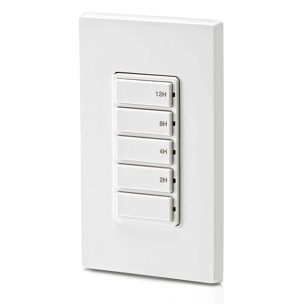 White Digital In-Wall Countdown Timer Switch with Push Buttons